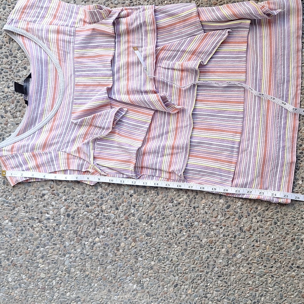 Y2k Marc By Marc Jacobs Pieced Tiered Rainbow Stripe Short Sleeve Muscle T Sz S - Picture 10 of 10